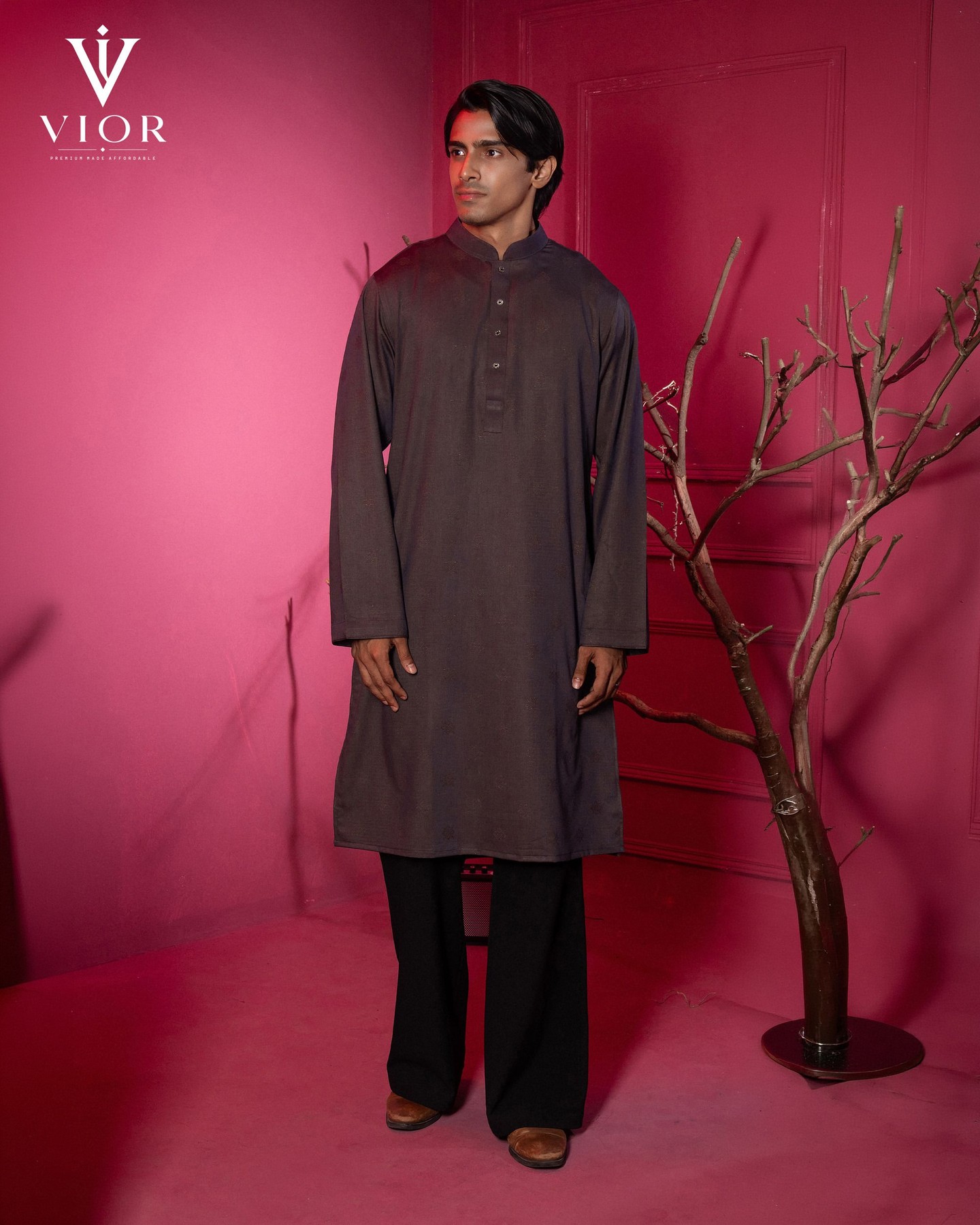 Dark Mocha Jacquard Panjabi