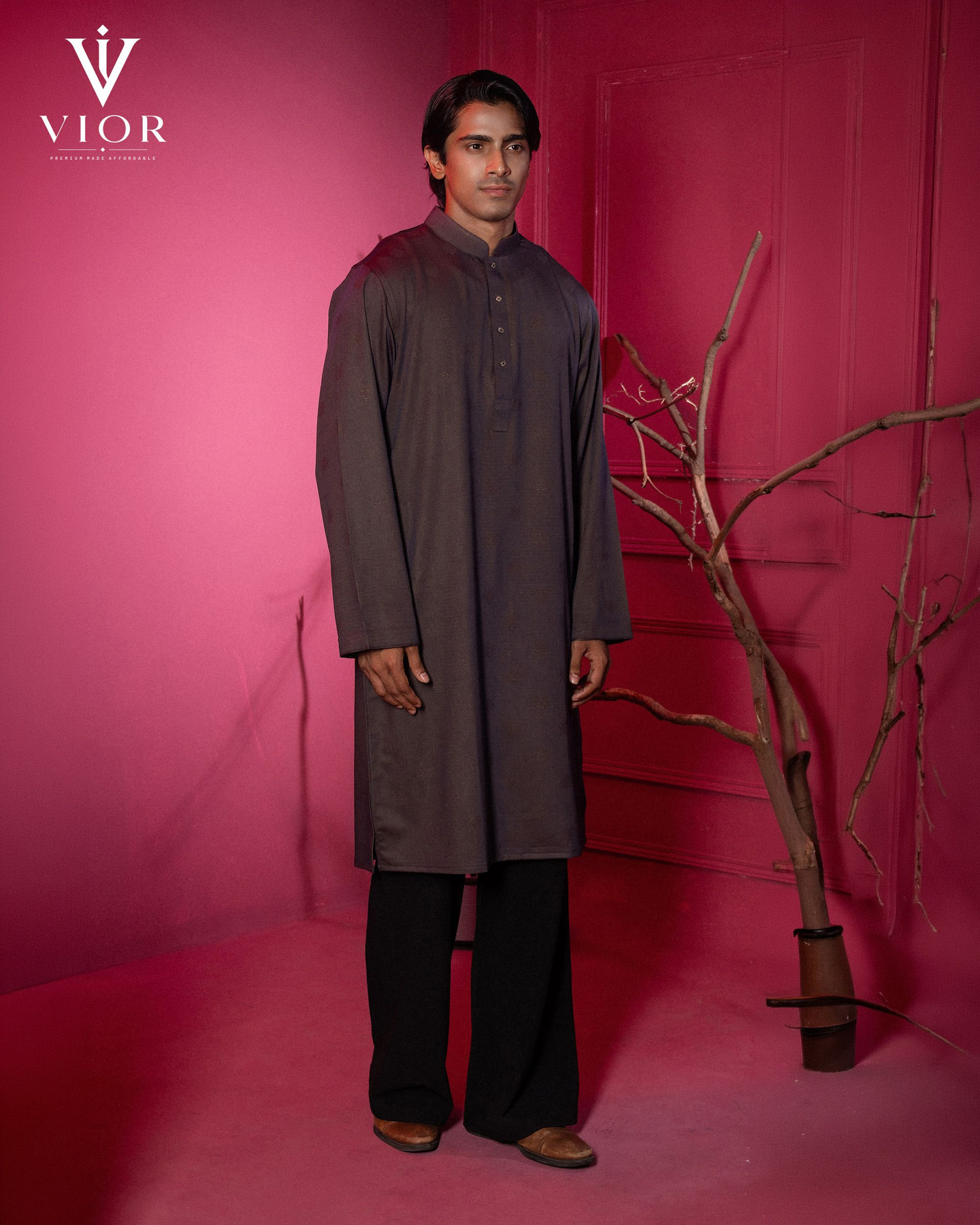 Dark Mocha Jacquard Panjabi