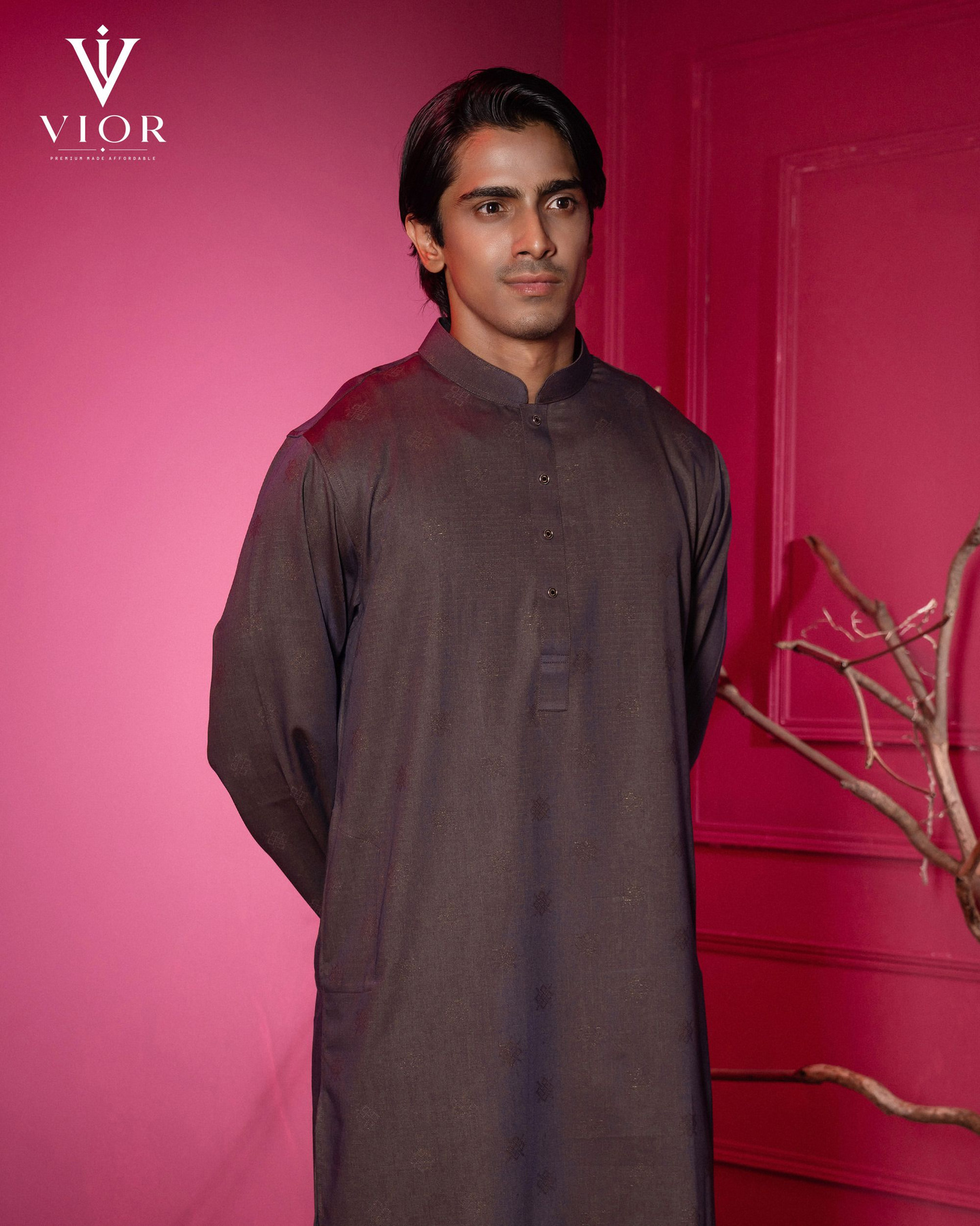 Dark Mocha Jacquard Panjabi